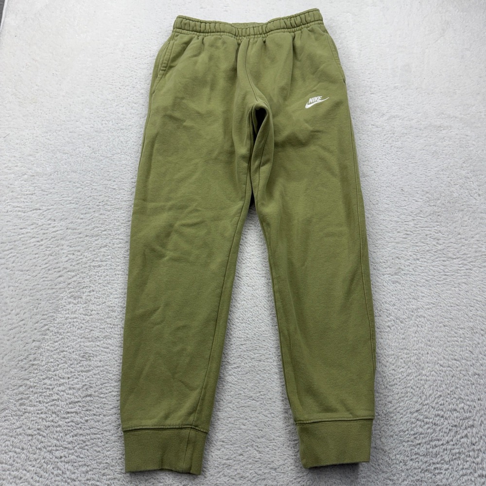 Nike Mens Fleece Joggers Olive Green Embroidered Futura Logo Sweatpants Small